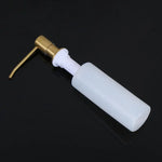 distributeur savon liquide moderne blanc doré mat salle bain main mousse plastique fixe tuyau