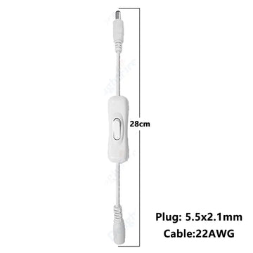 câble adaptateur blanc noir rondelles fixation moderne 22 20awg 5.5 2.1mm