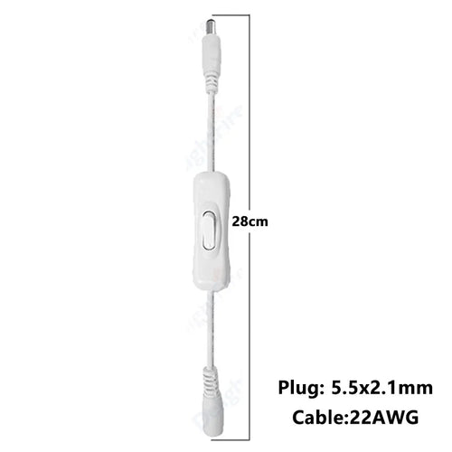 câble adaptateur blanc noir rondelles fixation moderne 22 20awg 5.5 2.1mm