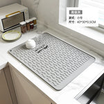 tapis protection table silicone moderne rayures ondulées gris clair blanc