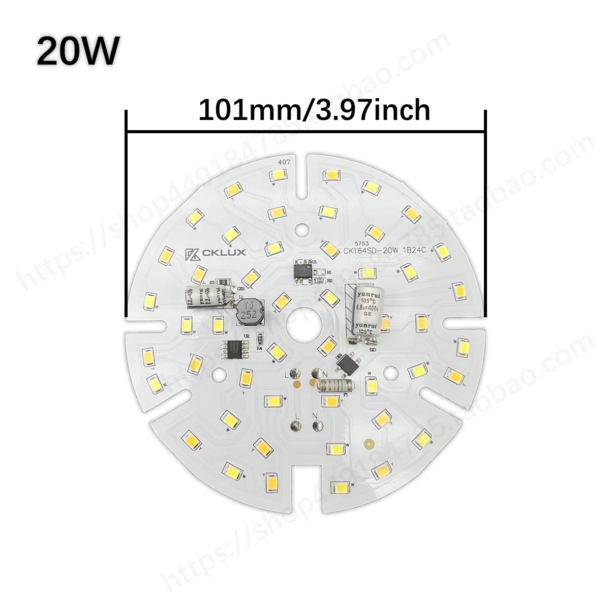 plaque led circulaire blanc blanc chaud 9w 12w 20w moderne sans pilote smd2835