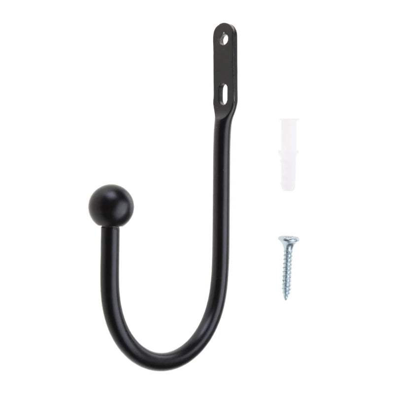 boucles rideau moderne fixations vis métal noir uni 8.6cm largeur 7.1cm hauteur