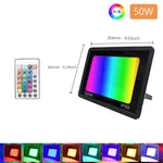 projecteur led rgb 100w ip66 moderne noir télécommande effets lumineux