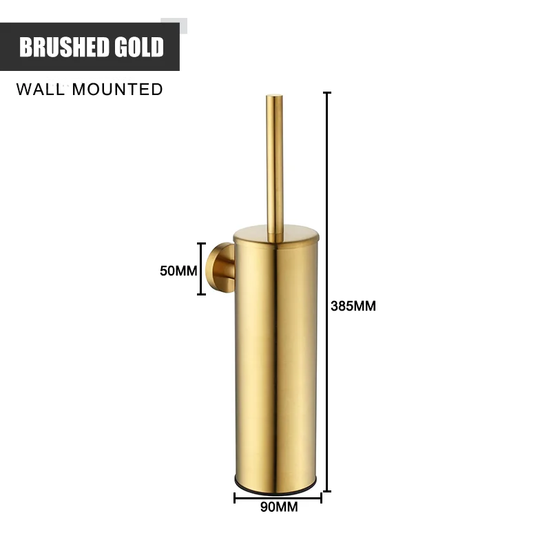 brosse wc inox fixe mur sol moderne chrome blanc or brushed gold