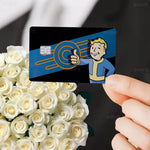 sticker carte crédit dessin animé moderne adhésif réutilisable waterproof bleu noir doré