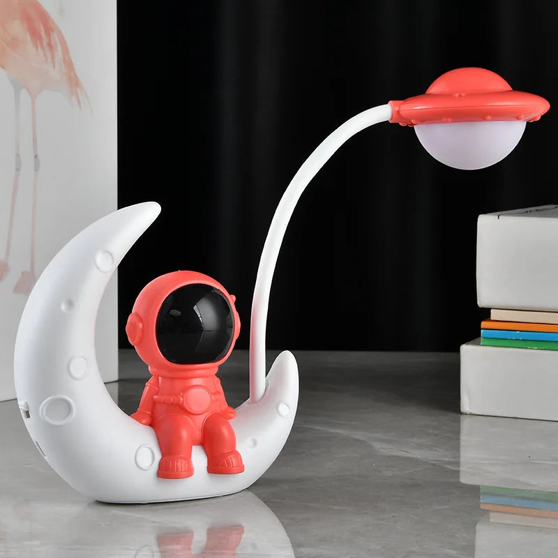 veilleuse led lampe astronaute lune rechargeable table decoration moderne chambre enfants spatial