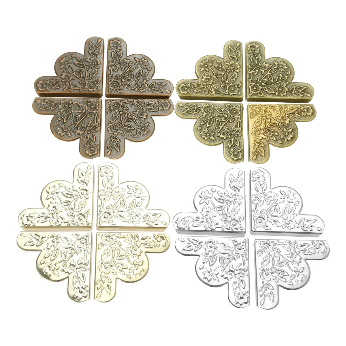 cornières décoratives fleurs feuilles adhésives bleu doré blanc bronze 43mm 43mm