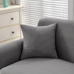 housse coussin imperméable polyester 45x45cm plaid carré moderne vert menthe gris blanc