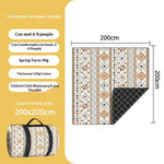 tapis pique nique pliable imperméable motif ethnique sac transport couleur beige orange bleu rouge
