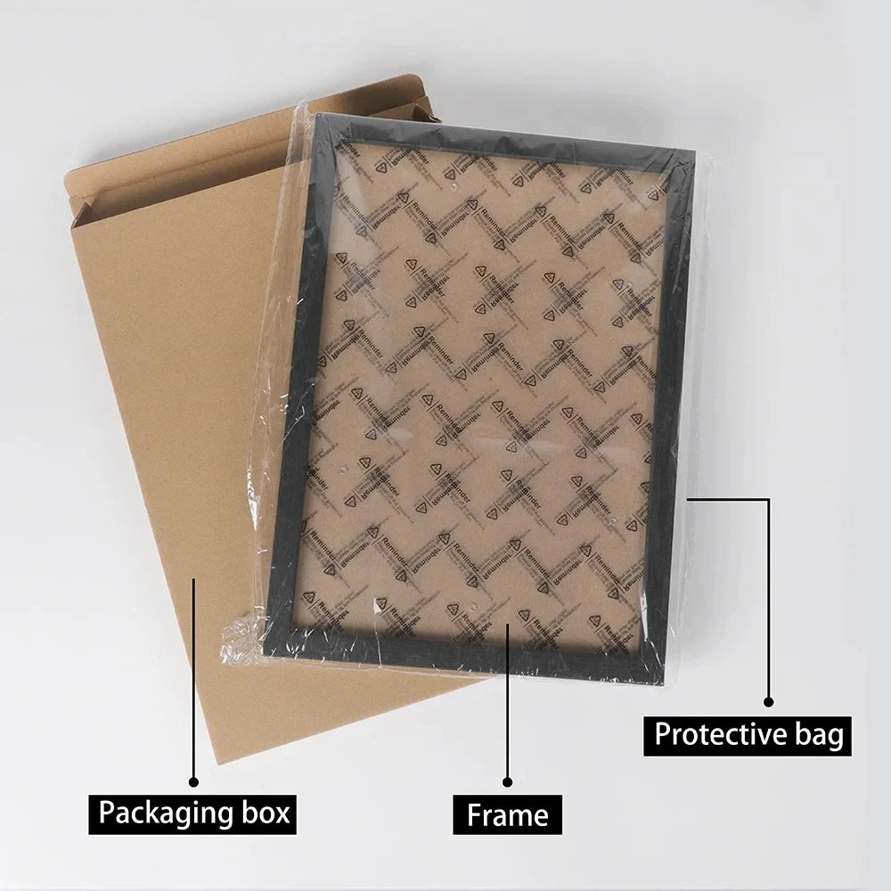 cadre photo moderne bois noir beige acrylique transparent clips ressort 30x40cm support emballage