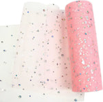 ruban tulle paillettes blanc jaune bleu rose violet rouge vert décoratif 25 yards 15cm