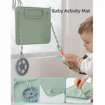 tapis d'activité bébé silicone anti dérapant ventouses jouets compartiments moderne minimaliste