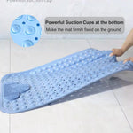 tapis bain moderne bleu clair perforations nuages relief anti dérapage salle bain suction cups