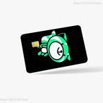 étui carte bancaire kiss land personnages vert noir adhésif moderne graphique sécurité illustration