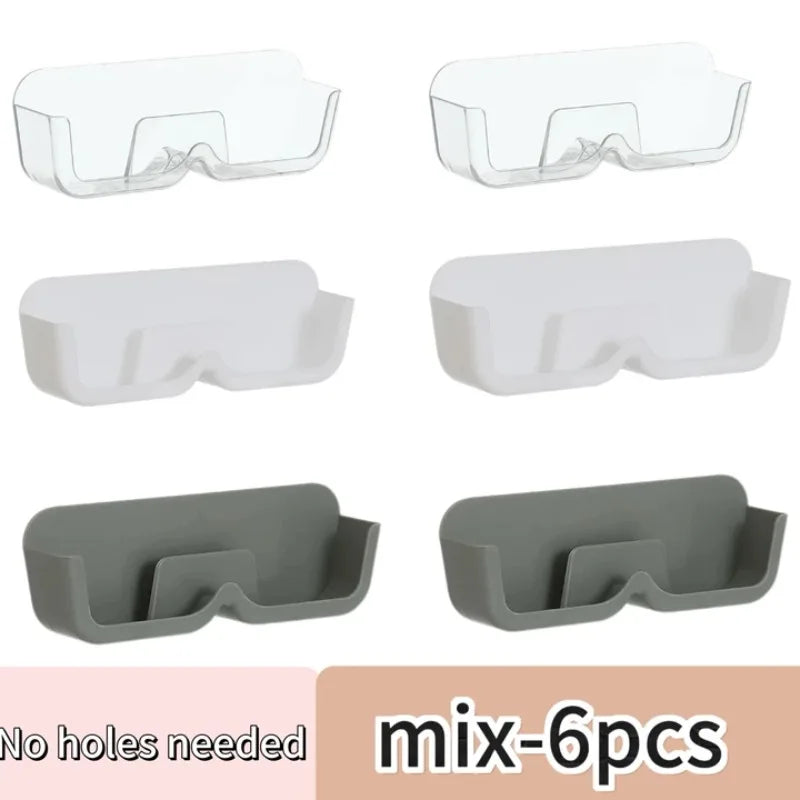 porte lunettes mural adhésif transparent blanc gris moderne rangement anti pression chevet soleil