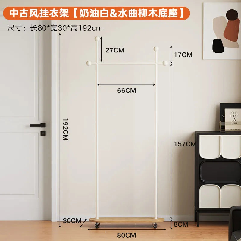 porte manteau moderne acier inoxydable gris roulettes vintage fonctionnel entrée chambre coucher