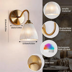 lampe murale rechargeable or blanc plissée télécommande led rgb moderne chambre salon entrée