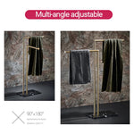 porte serviettes moderne or noir acier inoxydable barres doubles lisses marbre élégant serviettes