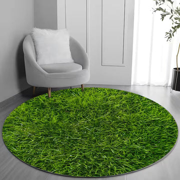 tapis moderne poisson koi lotus géométrique polyester salon chambre bleu vert blanc