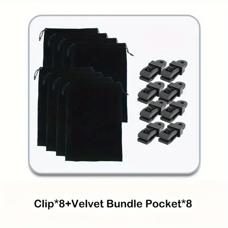 accessoires rideau extérieur anneau plastique noir sac tissu clip pince serrage patio