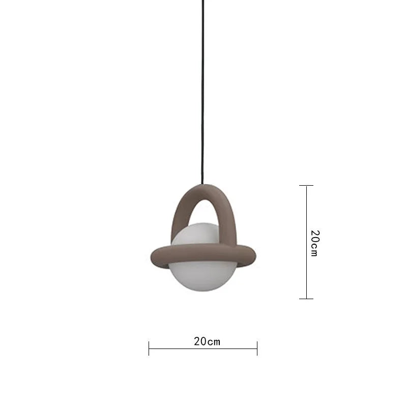 suspension lumineuse moderne pendentif acrylique noir blanc orange bleu rouge anneau métal lampe LEDflux60