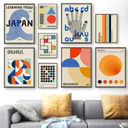 affiche murale abstraite géométrique moderne posters impressions encadrés motifs minimalistes couleurs vives intérieur deco