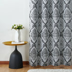 rideau gris floral opacité classique polyester moderne maison