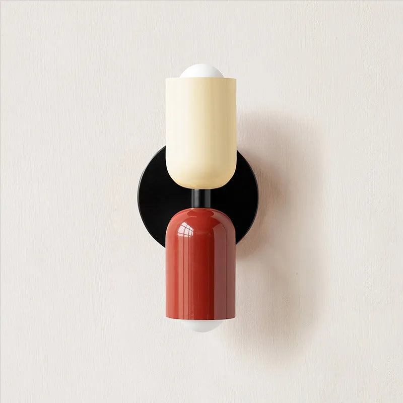 applique murale moderne led noir rouge verte minimaliste fixee mur éclairage cuisine salle manger