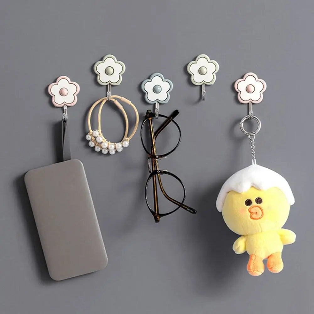 porte clés adhésifs modernes porte accessoires décoratifs fleurs colorées minimalistes