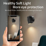 lampe murale led rechargeable noir blanc tactile moderne minimaliste adhésive sans fil adjustable