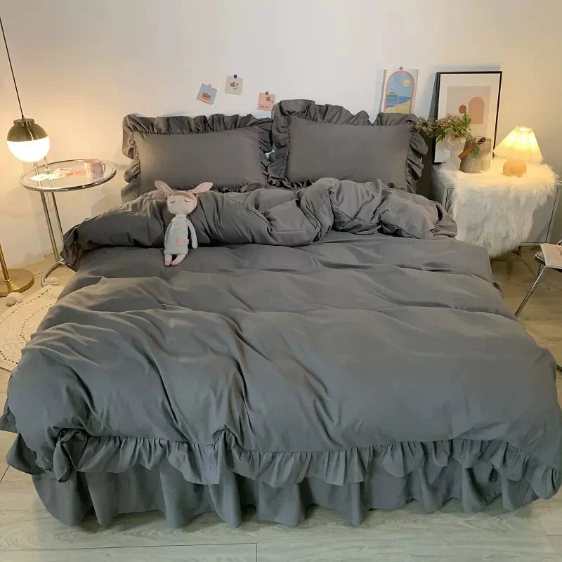 Ensemble literie complet housse de couette, drap et taies d'oreiller