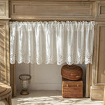 rideau blanc dentelle floral coton semi transparent rustique 100cm110cm chambre cuisineôtel
