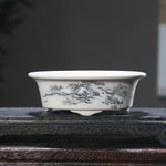 bacs plantes chinois paysage peint blanc opaque décoration intérieure pots fleurs