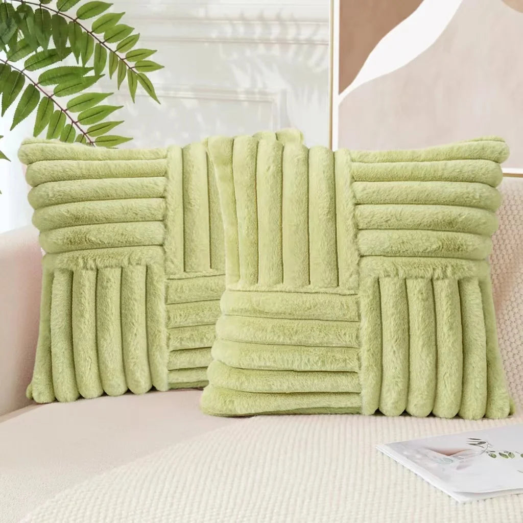 housses coussin polyester rayées blanc modernes adhésives occasionnelle décoration maison