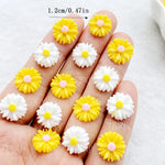 fleurs artificielles tournesol chrysanthème scrapbook nail art mariage decoration blanc jaune rose