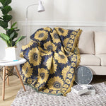 couverture coton tournesol bleu vintage portable anti boulochage printemps automne pique nique maison