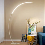 lampe pied arc moderne télécommande noir blanc beige bleu rouge violet minimaliste
