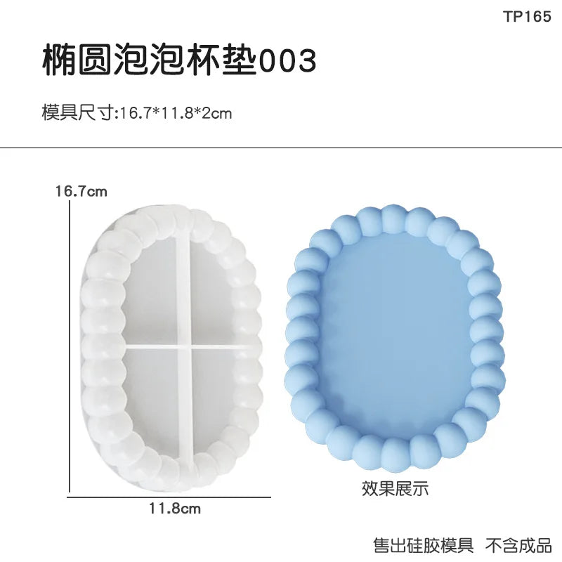 coasters silicone violet rose bleu clair relief moderne élégants bijoux décoration intérieure