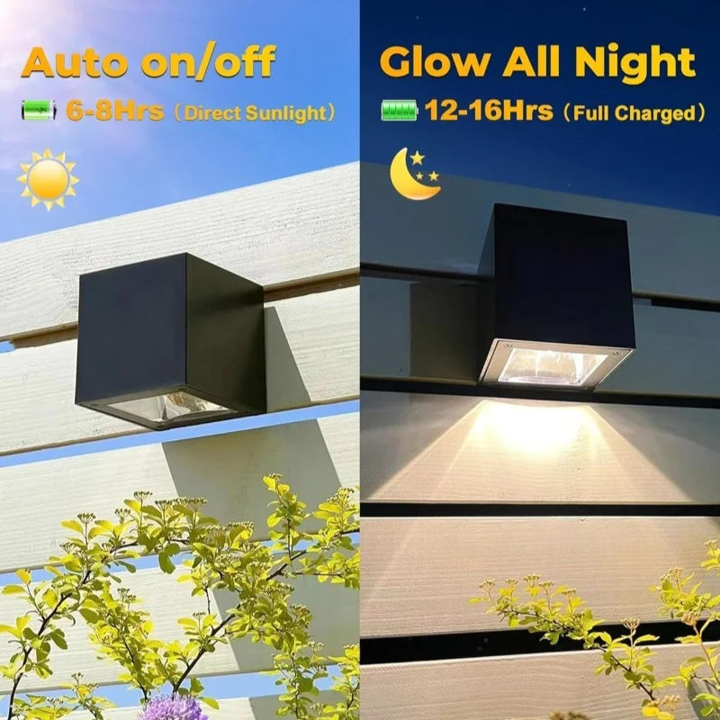 applique murale led extérieure ip65 solaire noir moderne vis fixation