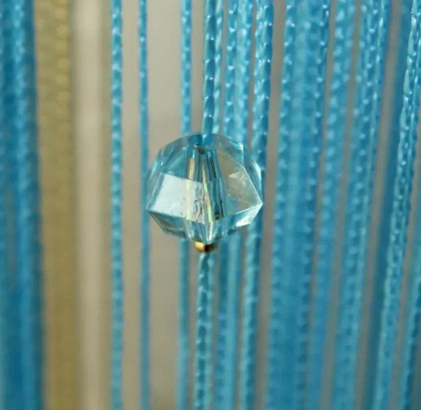 rideau moderne bleu clair doré rose vif opacité tissu voile chambre cuisine japonais coréen