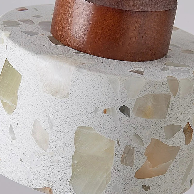 lampe suspendue moderne terrazzo pierre colorée blanc marron salon chambre restaurant étude cuisine hall