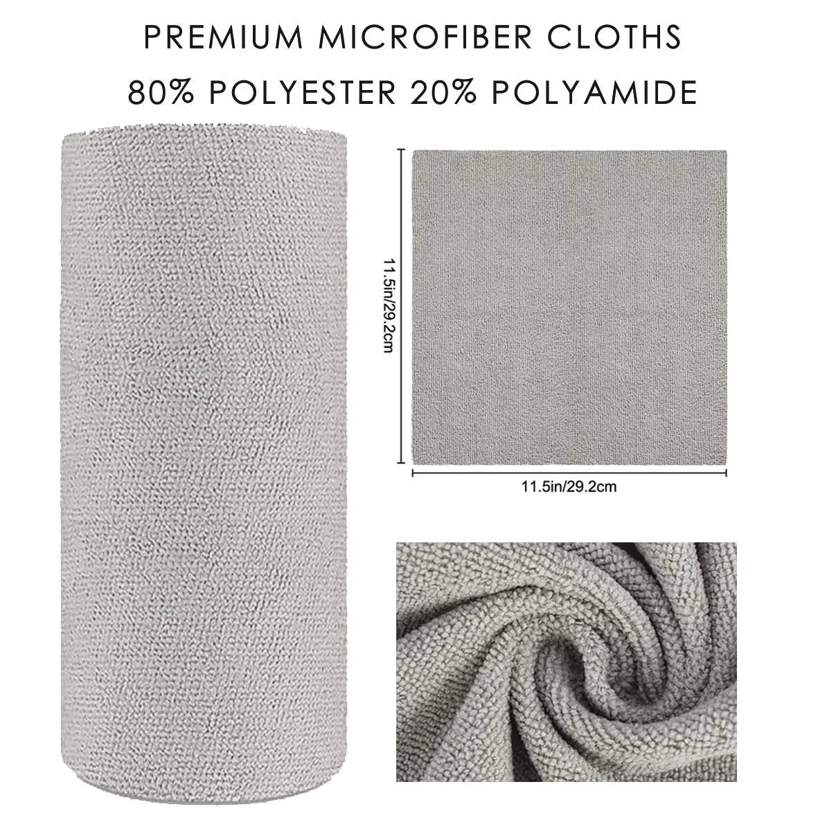 serviettes nettoyage microfibre gris clair pack 50 pièces pratique absorbant texture rugueuse cuisine garage