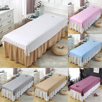 drap massage rayures horizontales blanc rose bleu gris marron moderne coton polyester adultes lit