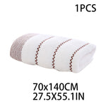 serviettes bain coton rayées gris marron classiques grandes tailles absorbantes maison
