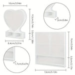 moules silicone résine cadre photo forme cœur rectangle décoratif paillettes motifs floraux