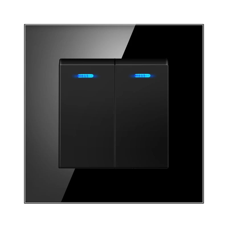 interrupteur mural bouton pression noir blanc gris moderne minimaliste fixations certifications rohs