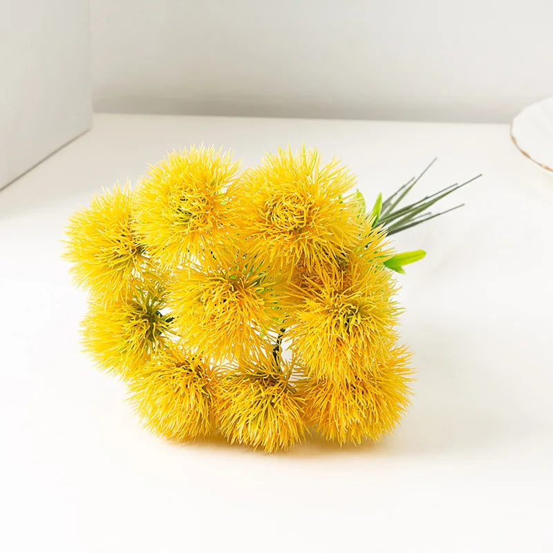 bouquet fleurs artificielles violet jaune vert modernes mariage anniversaire intérieur exposé minimaliste