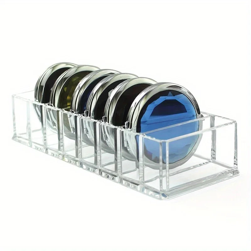 organisateur transparent maquillage poudre rouge lèvres baume cosmétique palette miroir flacons rangement utilitaire blanc