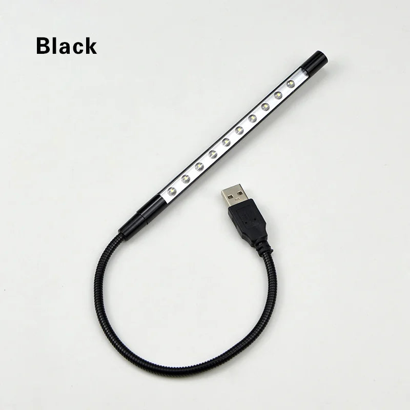 lampe led noir pince flexible interrupteur usb rechargeable moderne étude lecture