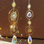 décoration murale boho or transparent lune soleil étoiles cristal extérieur jardin